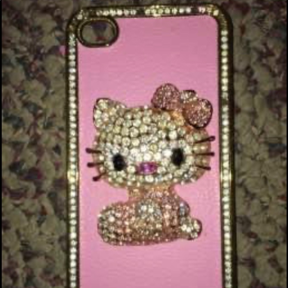 Hello Kitty Swarovski Crystal 1 of a kind custom made iPhone 5 cell phone case